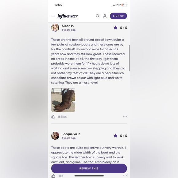 Ariat Women's Legend Leather Western Cowboy Boots - Size 9B - Picture 11 of 11